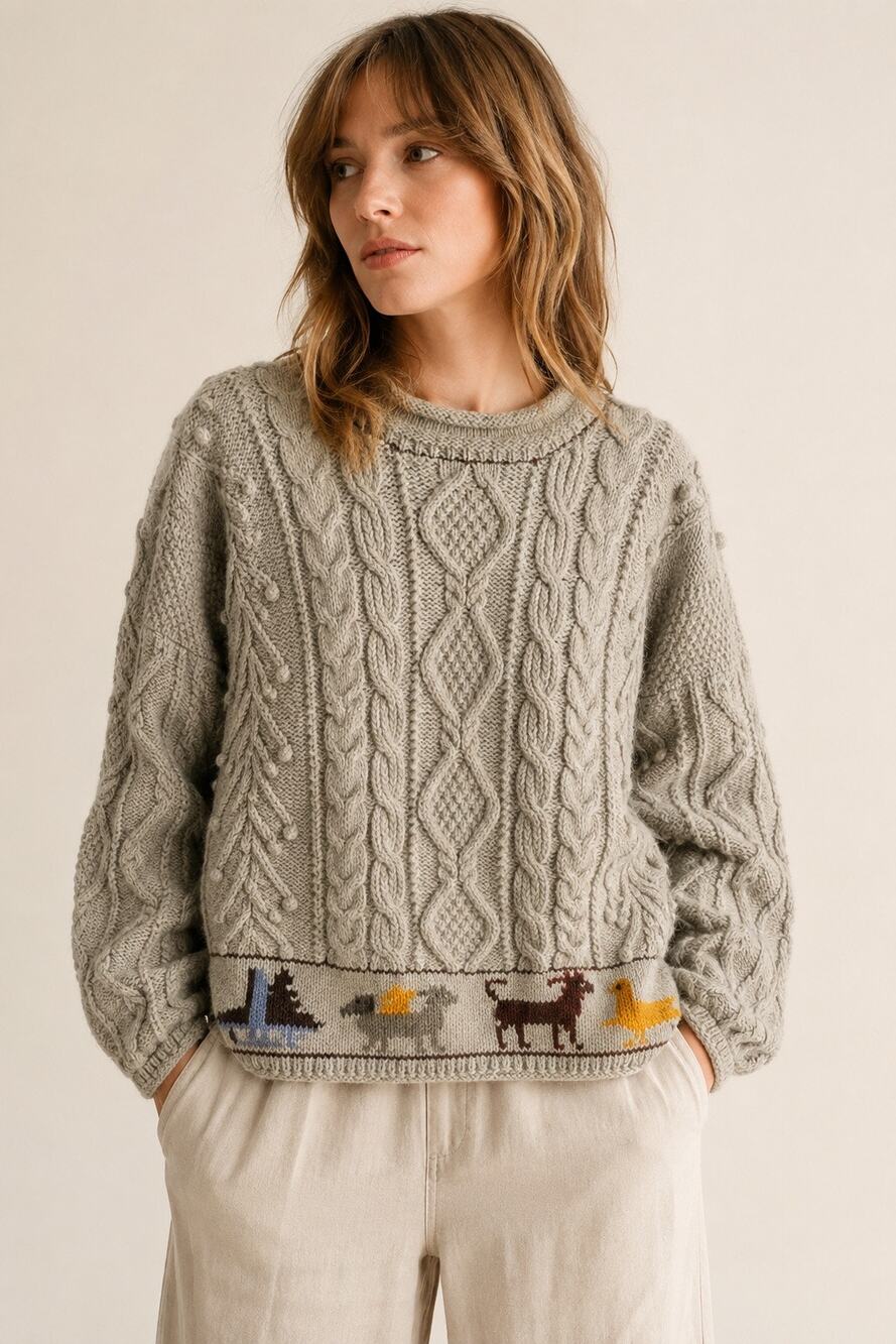 Vintage Studio by Michelle Stuart Hand Knit Wool Sweater  Large